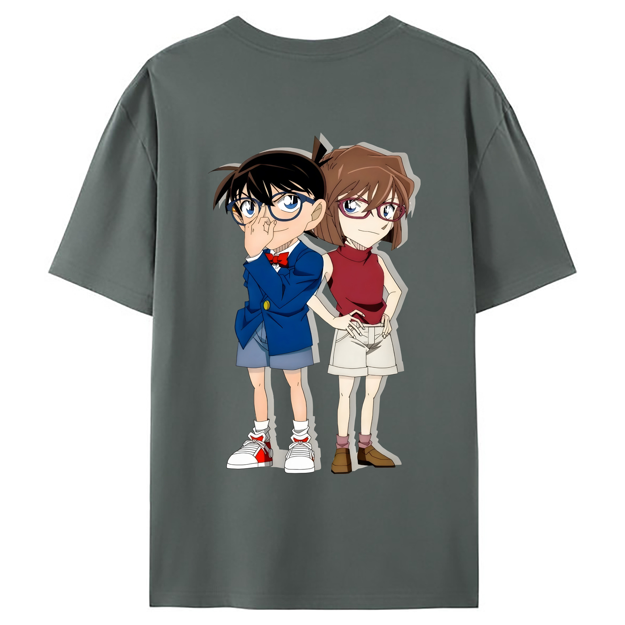 （画像用） 名探偵コナン 灰原 哀 はいばら あい Detective Conan Anita Hailey、Vi Graythorn Haibara Ai 綿100％ メンズ半袖Tシャツ（バックプリント） 通気性